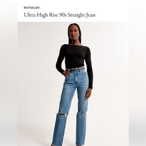 Never worn Abercrombie & Fitch size 4, the ‘90s Straight Ultra High Rise Jean